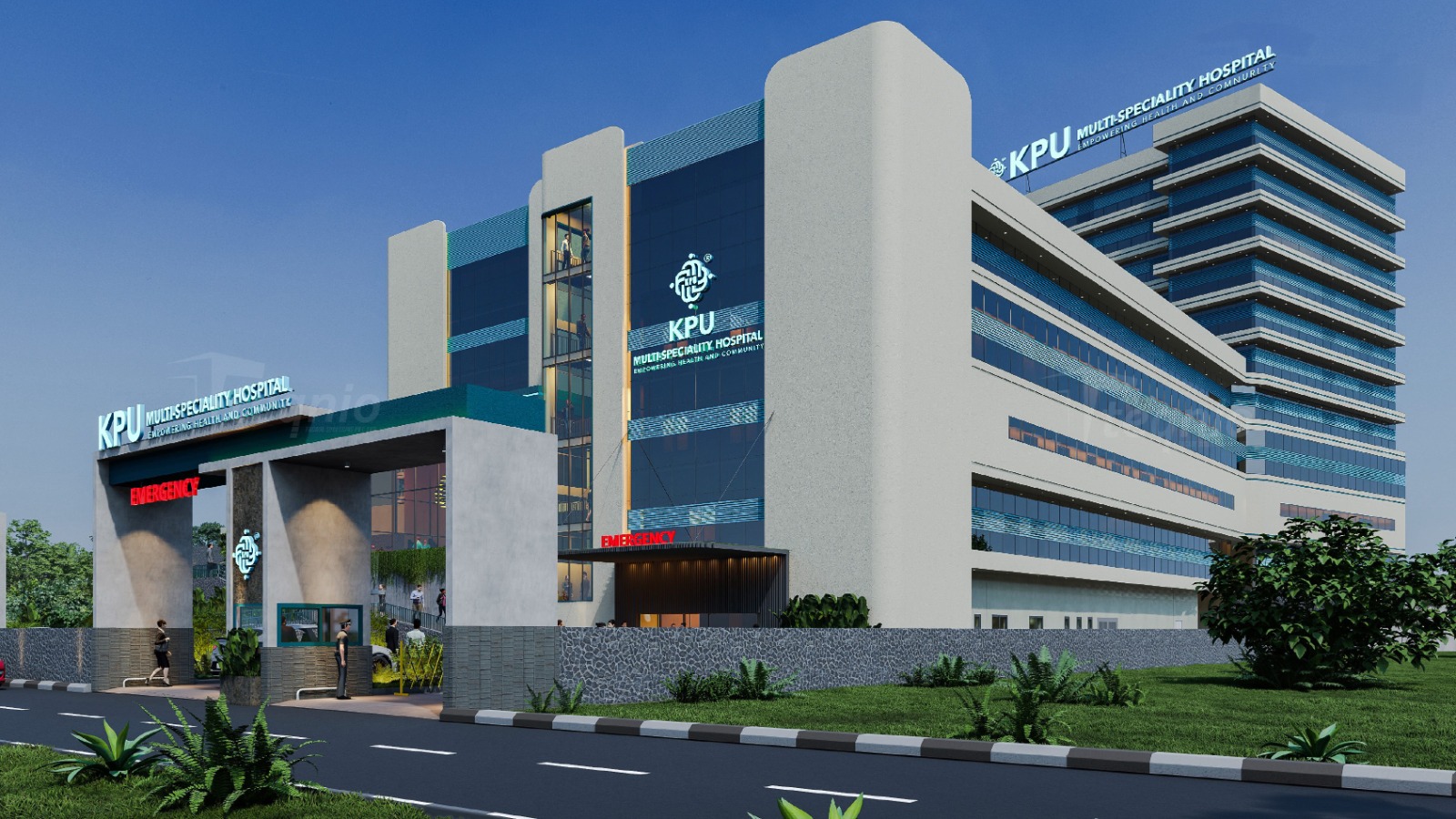 Front view of KPU Multi-Speciality Hospital
